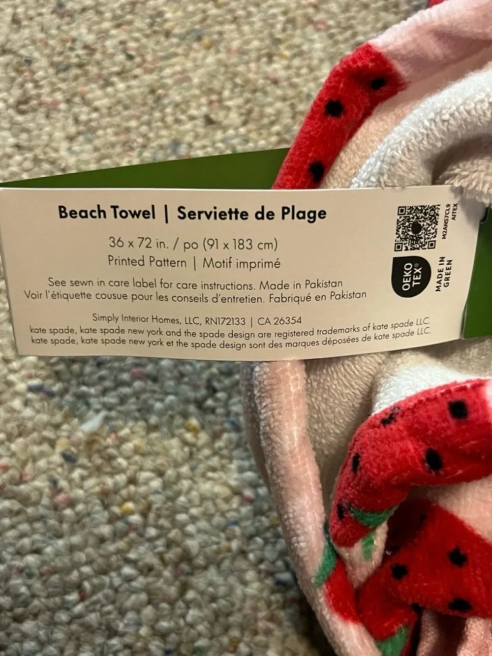 KATE SPADE Oversized Strawberry Beach Towel